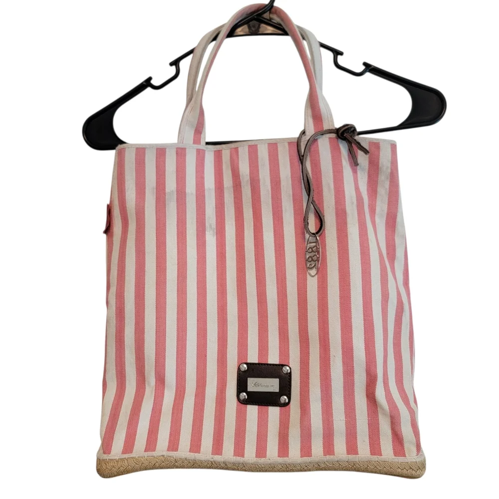 2 Saldarini 1882 Striped Espabag Cotton Tote Bucket Bags Beach Nautical *READ!*